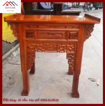 Bàn thờ án gian đục Như Ý gỗ hương đá tỉ mỉ